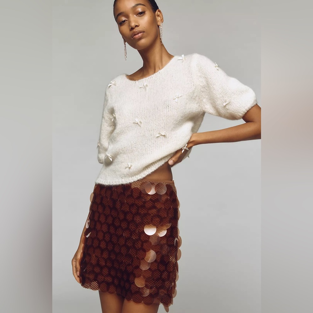 Maeve sequin mini skirt